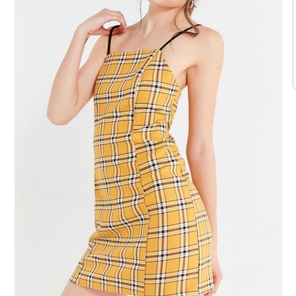 Urban Outfitters mini dress in yellow plaid